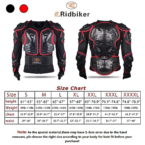RIDBIKER Motorcycle Jacket Full Body Armor, Chest Protection Dirt Bike Gear for Men Motorcycle Gear Motorcycle Armor Motocross MTB Racing Off-Road