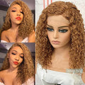 Curly Bob Wig Human Hair 13x4 Lace Front Wigs Human Hair Curly Wigs for Black Women HD Transparent Water Wave Lace Front Wigs Wet and Wavy Glueless Frontal Wigs Human Hair Pre Plucked With Baby Hair