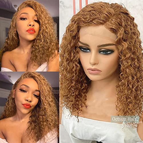 Curly Bob Wig Human Hair 13x4 Lace Front Wigs Human Hair Curly Wigs for Black Women HD Transparent Water Wave Lace Front Wigs Wet and Wavy Glueless Frontal Wigs Human Hair Pre Plucked With Baby Hair