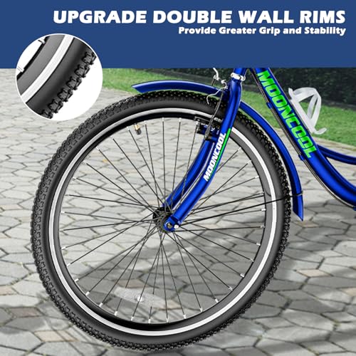 Adult Tricycle 7 Speed 3 Wheel Bike Adult Trikes, Three-Wheeled Bicycles Cruise Trike with Basket for Seniors, Women, Men for Recreation Shopping