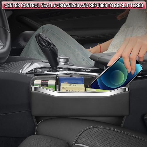 HOLDCY Car Seat Gap Filler Organizer - Leather Console Side Pocket Seat Storage - Stylish and Practical Car Accessories for Cars,SUV,Truck
