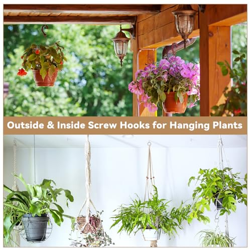 100 Pcs Screw Hooks, 1 Inch Metal Cup Hooks Screw in Mug Hooks Heavy Duty Screw Wood Wall Ceiling Hooks Plant Hooks Indoor Outdoor for Utensils Crafts Baskets Lights Wreaths - Bronze