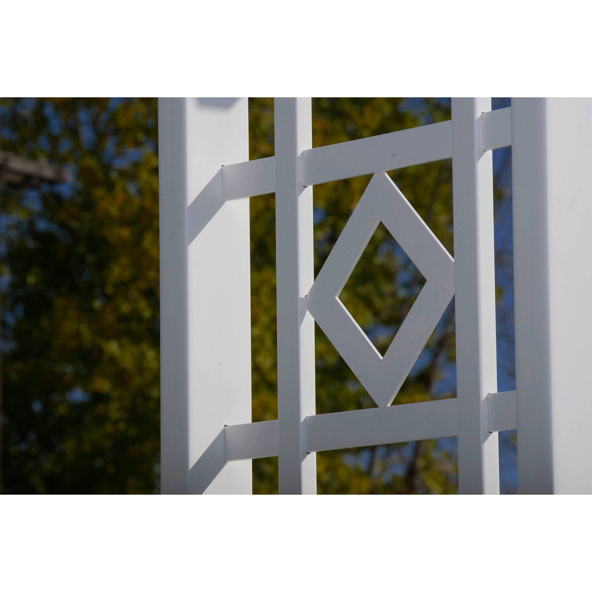 New England Arbors Milan White Vinyl Trellis