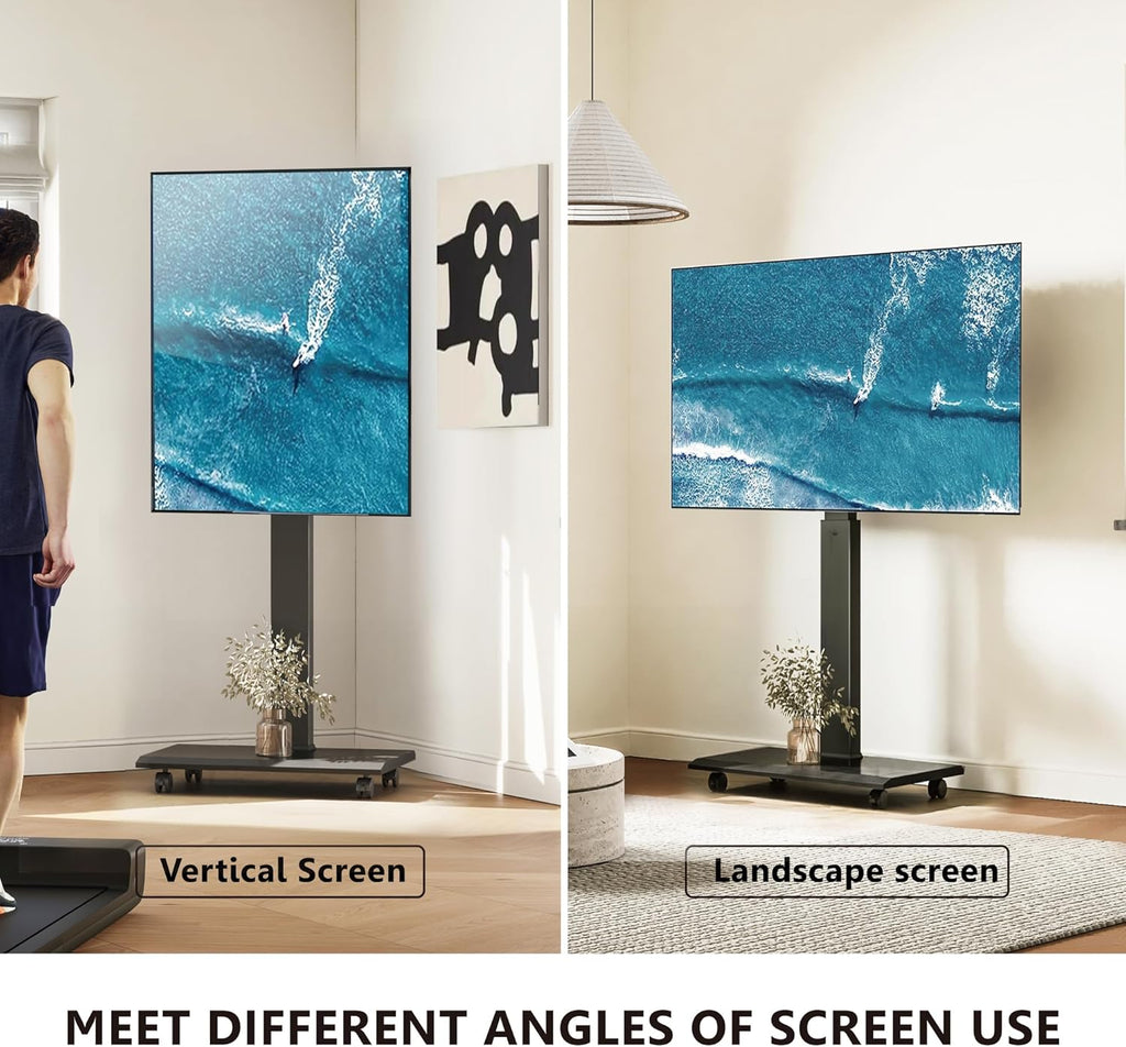 FITUEYES Table Top TV Stand for 50-85 inch TVs and Rolling TV Stand for 32-75 Inch TVs