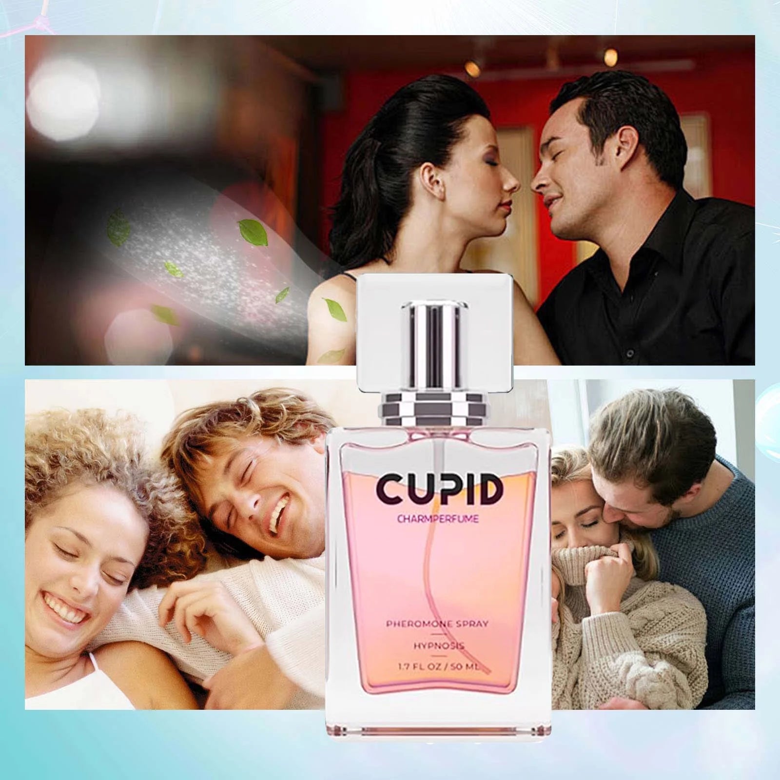 50ml Cupid Charm Women's & Men's Toilet (Pheromone Injection)- Cupid Hypnotic Cologne Cupid Fragrances for Women & Men to Make Him Fall in Love with You (pink+blue)