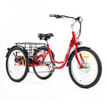 DWMEIGI Step Thru Electric Tricycle for Adult, 350W 36V 13AH Electric Trike 7 Speed with 24" Wheel for Men Women
