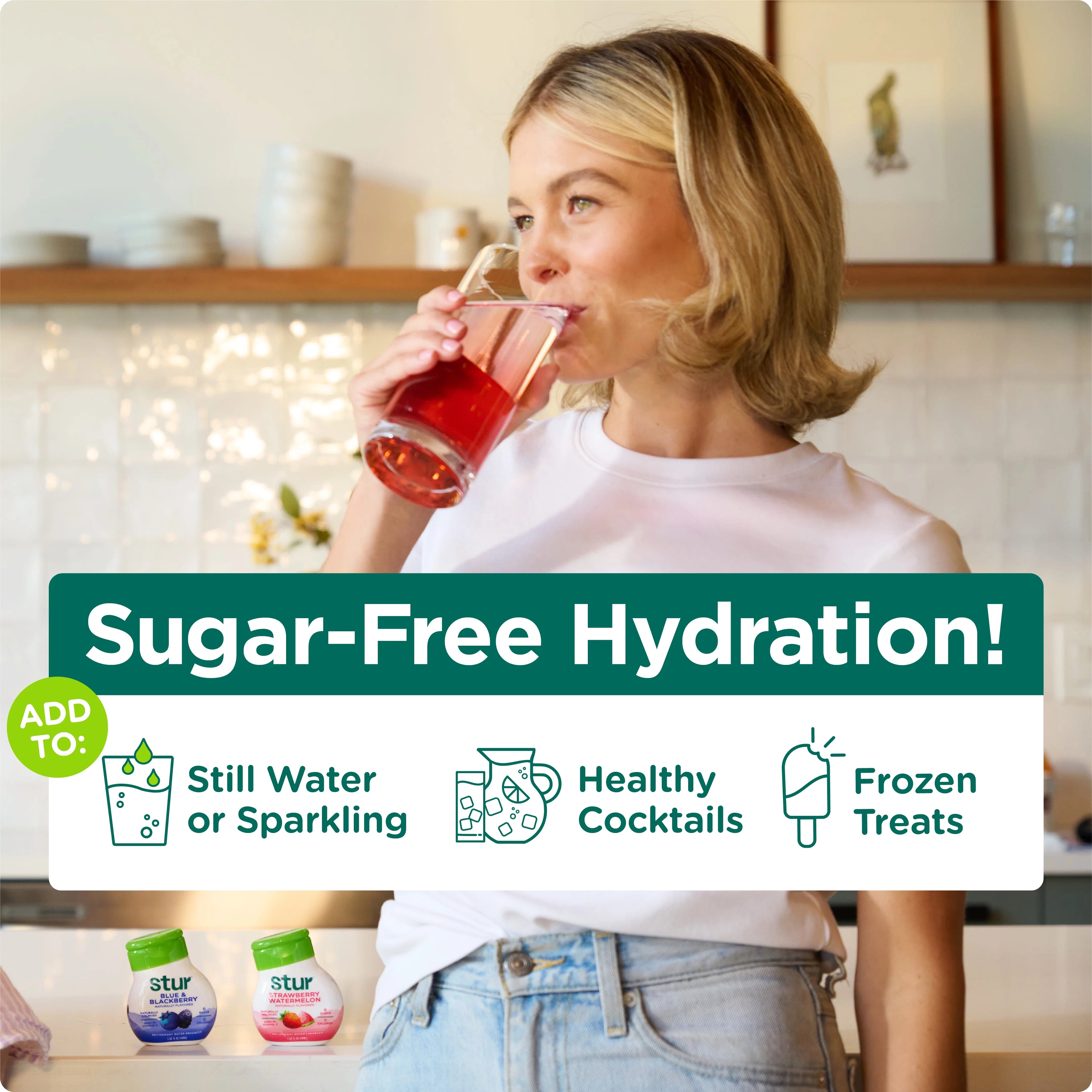 Stur - Strawberry Waternelon, Liquid Water Enhancer Drink Mix, 1.62 fl oz Bottle (10 Pack)