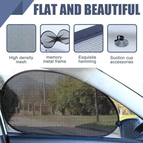 HEVLE Car Window Shades, Car Windshield Sun Shade, Car Sun Shade Effectively Block UV Rays and Harsh Sunlight Protection for Your Child, Universal Car Interior Accessories for Car Windows