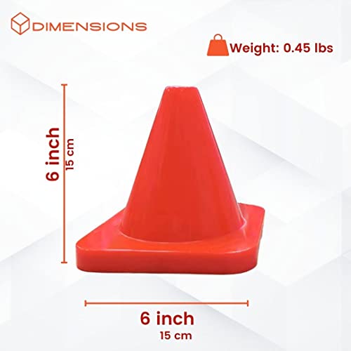 Versatyle 12in / 9in / 6in / 2in Set of 12 Heavy Duty Agility Training Cones for Sports & Kids, KamelKone Flexible Heavy Duty Cones for Bikes, Motorcycle Traffic, Soccer Drills Coaching & Field Marker