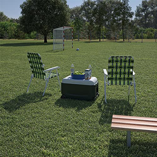 CoscoProducts Folding Lawn Chairs, 2-Pack, Blue and Green
