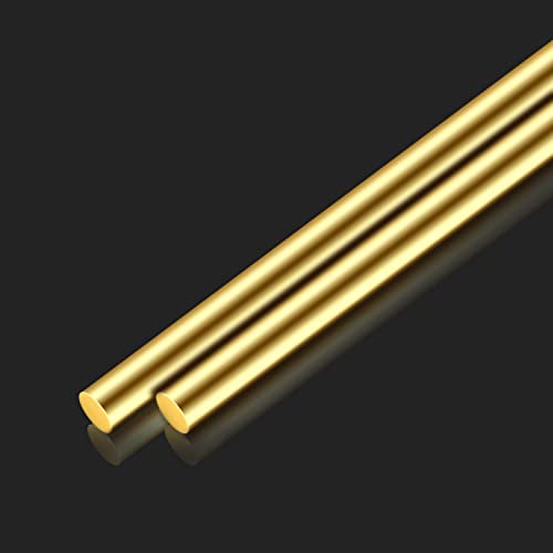 DYWISHKEY Brass Rods, Brass Round Stock Lathe Bar Stock for DIY Craft Making