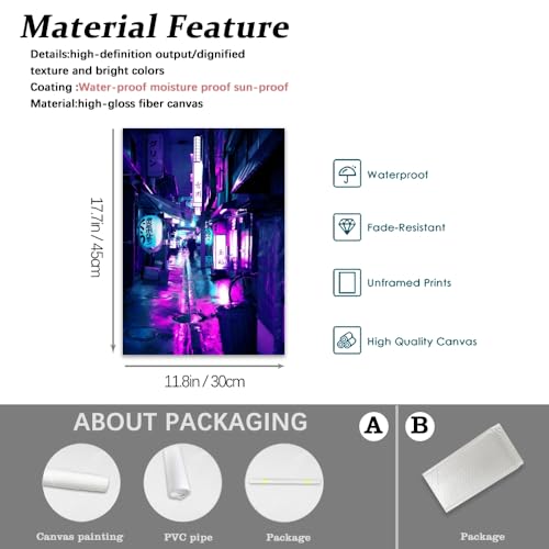 LivelyGazelle Cyberpunk Tone-16Japanese Cyberpunk Canvas Print Japanese Neon Style Poster Tokyo Anime Wall Art Picture Gift