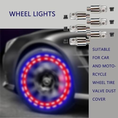 6 Pcs 2024 New Car Auto Flash Lights LED Car Bike Wheel Tire Tyre Valve Dust Cap Spoke Car Valve Stem Car Lights Hub Lamp Car Accessories