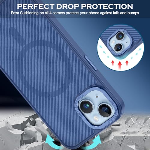YINLAI Case for iPhone 14 6.1 Inch Carbon Fiber Pattern
