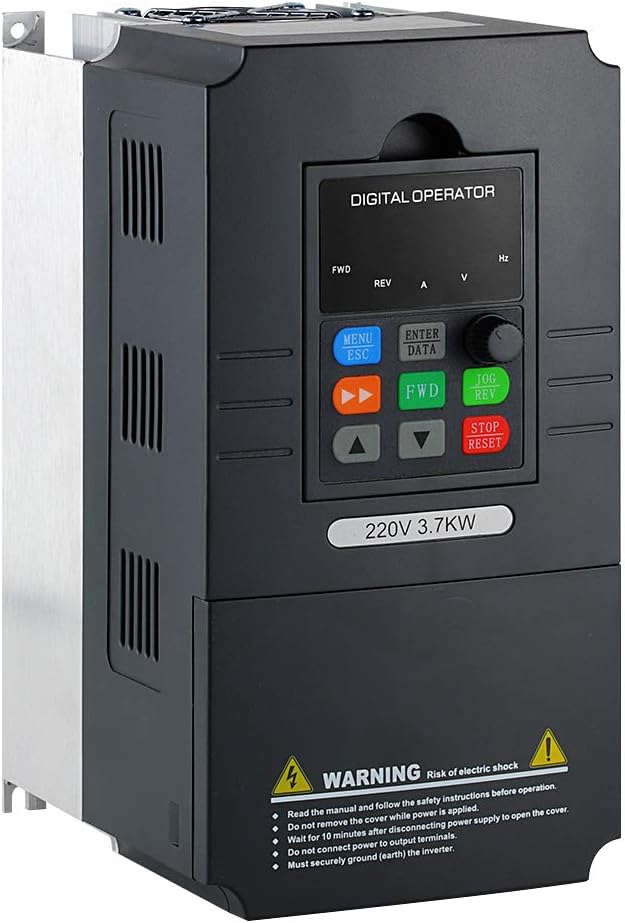 ATO 5 hp 3.7 kW 17A VFD, Single Phase 220V to 3 Phase Variable Frequency Drive Motor Control Inverter
