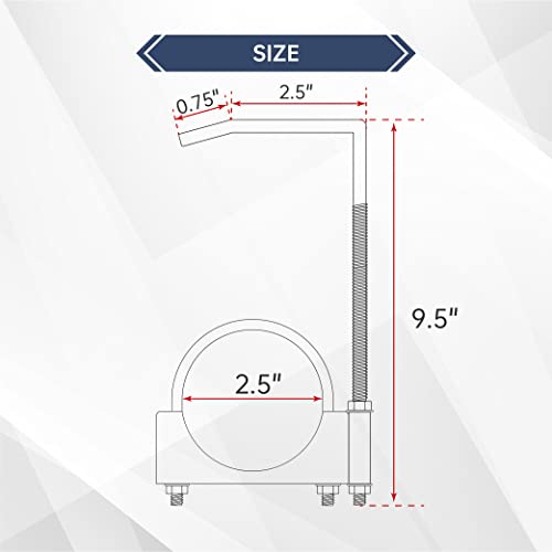BATONECO 2.25''/2.5''/3''/4'' Inch Universal U Bolt Clamp On Exhaust Hanger-2PCS