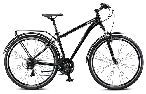 Schwinn Discover Adult Hybrid Bike for Men and Women, 700c Wheels, 21-Speeds, Step-Through or Step-Over Frame, Front and Rear Fenders, Rear Cargo Rack
