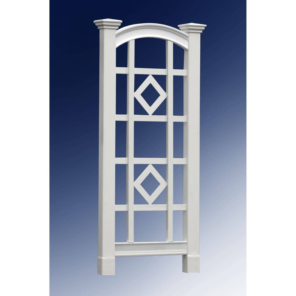 New England Arbors Milan White Vinyl Trellis