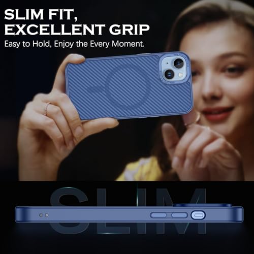 YINLAI Case for iPhone 14 6.1 Inch Carbon Fiber Pattern