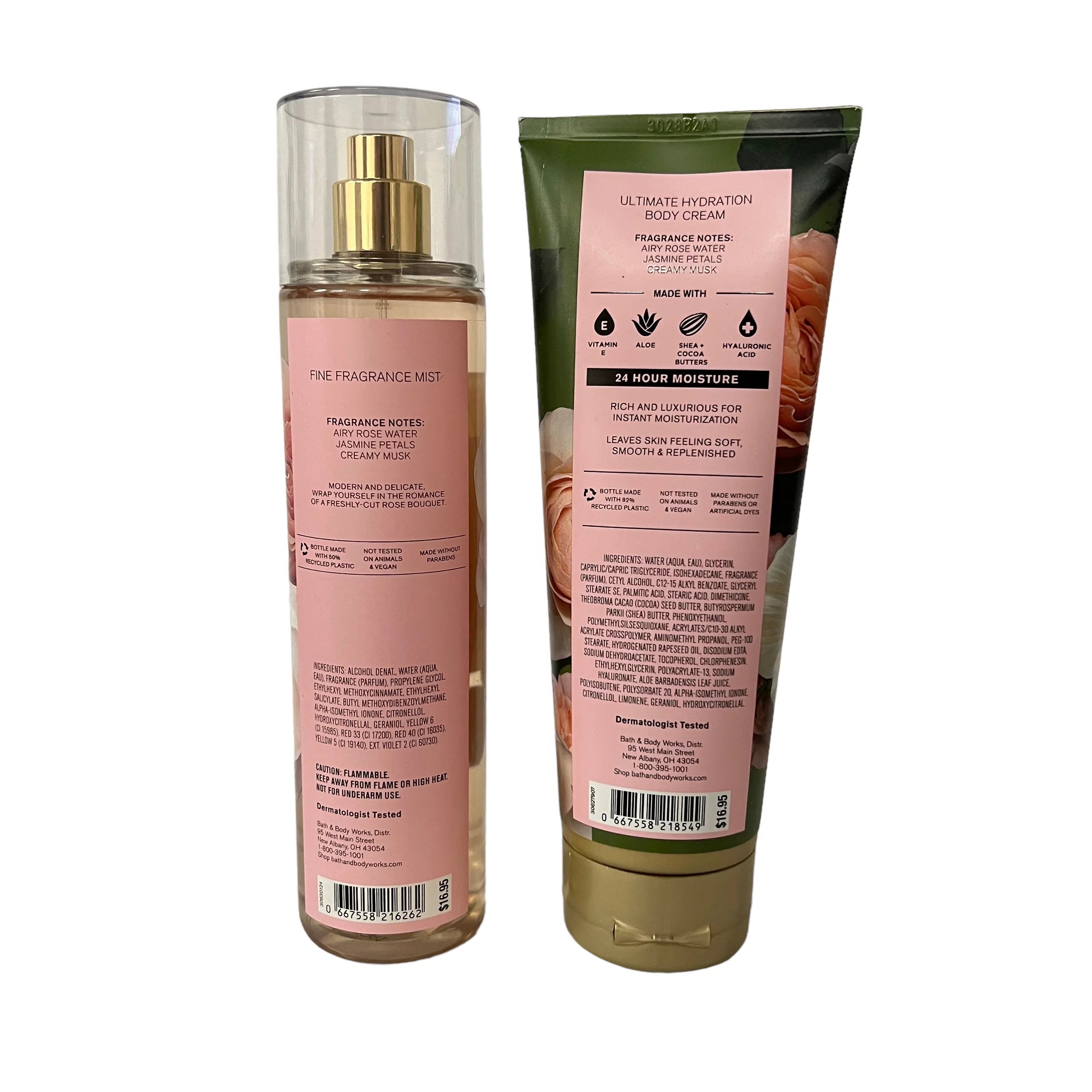 Bath and Body Works Rose Fragrance Mist & Body Cream Set 8 fl oz