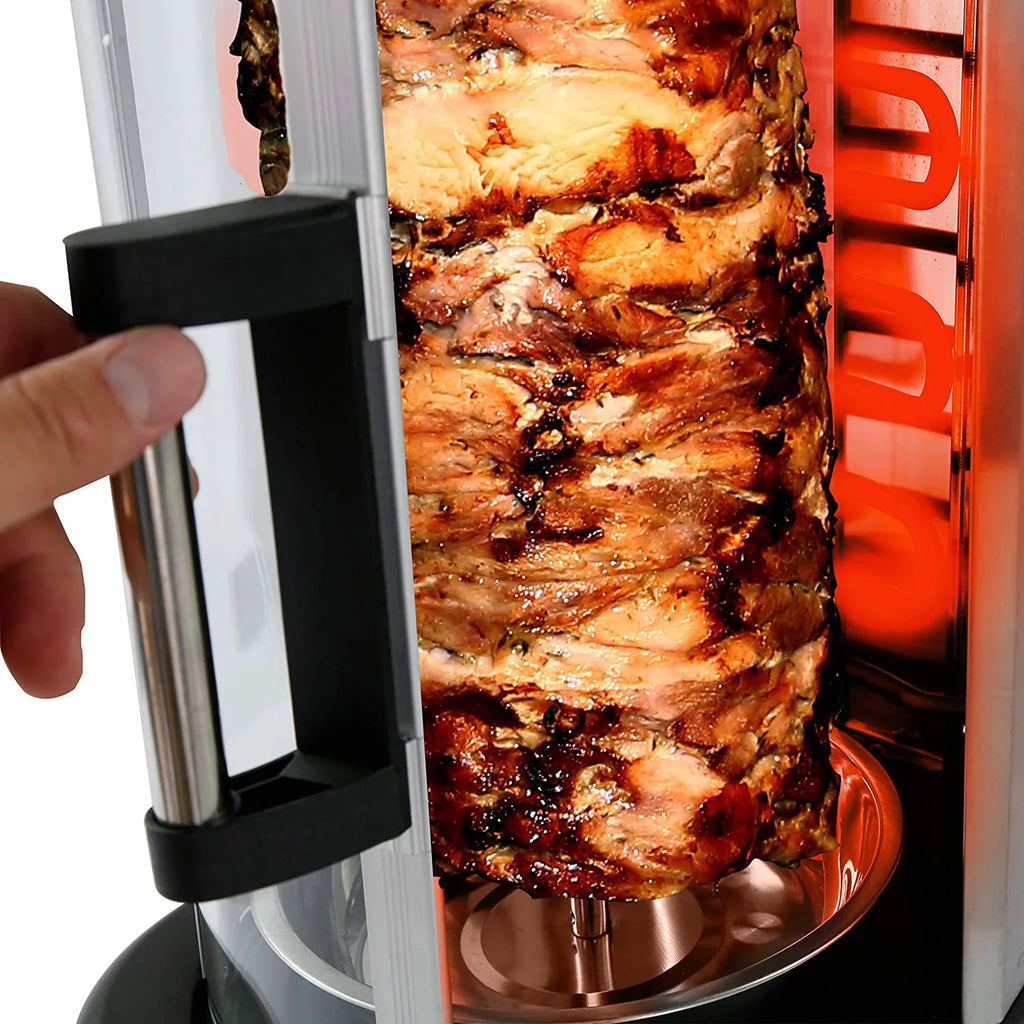 Excellent NutriChef Countertop Vertical Rotating Oven - Rotisserie Shawarma Machine  Kebob Machine  Stain Resistant &amp; Energy Efficient W/ Heat Resistant Door  Includes Kebob Rack with
