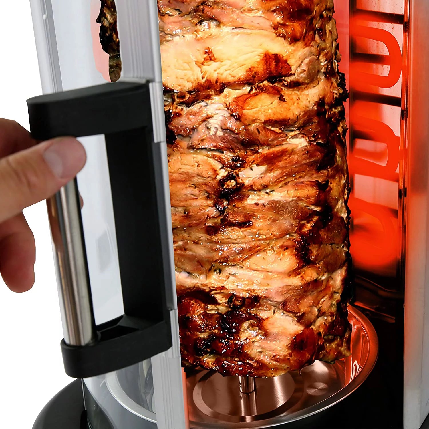 Excellent NutriChef Countertop Vertical Rotating Oven - Rotisserie Shawarma Machine  Kebob Machine  Stain Resistant &amp; Energy Efficient W/ Heat Resistant Door  Includes Kebob Rack with