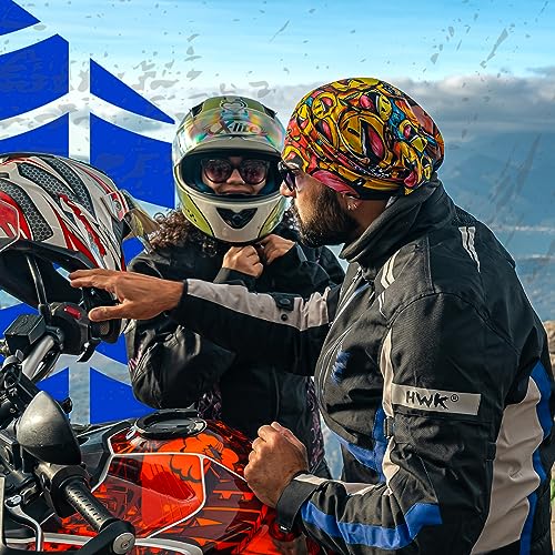 HWK Motorcycle Jacket for Men and Women Scorpion with Cordura Fabric for Enduro Motorbike Riding and Armor Foam Padding for Impact Protection, Dual Sport Motorcycle Jacket - Orange, Large