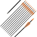 Archery Practice Fiberglass Arrows 24/26/28/30 Inch Target Shooting Safetyglass Recurve Bows Suitable for Youth Children Woman Beginner 6-12PCS