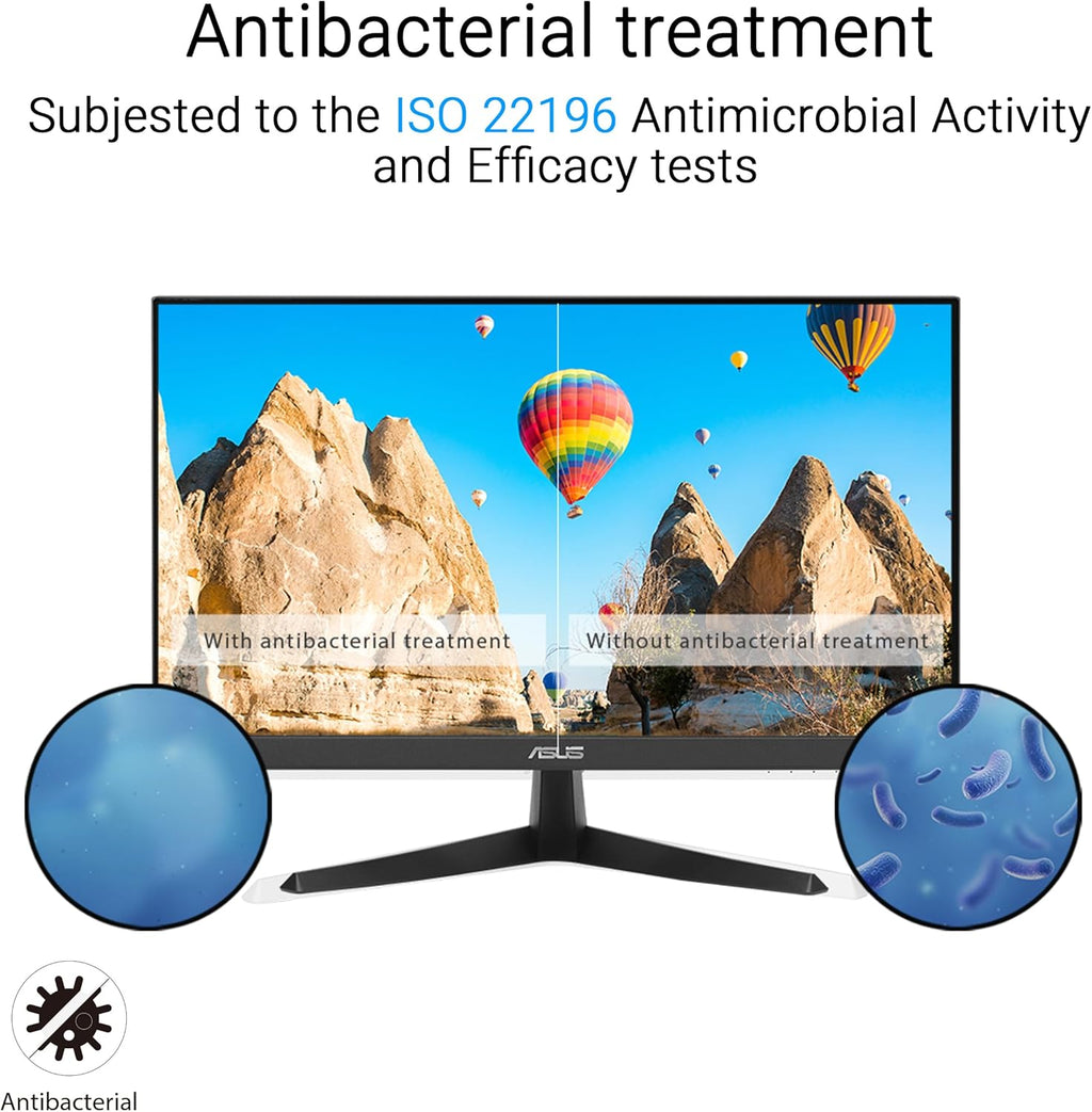 ASUS 22” (21.45" viewable) Eye Care Monitor (VY229HF) - Full HD, IPS, 100Hz, 1ms, SmoothMotion, Adaptive Sync, Eye Care Plus Technology, Blue Light Filter, Flicker Free, Tilt 3 yr Warranty