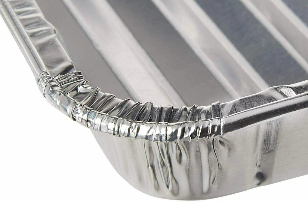 Small Disposable 8.75" x 6.25" Aluminum Broiler Pan - 50 PACK