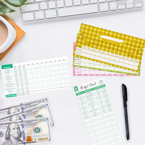 Clever Fox Cash Envelopes for Budgeting System – Budget Envelopes for Cash Budgeting and Saving, Tear and Water Resistant, Includes Carry Pouch & 12 Expense Tracking Budget Sheets, 12 Pack - Chic