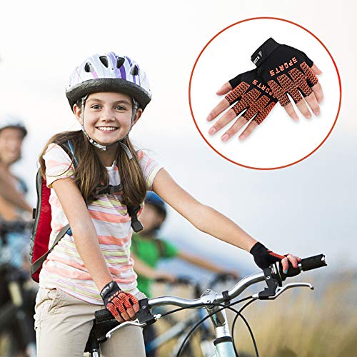Accmor Kids Sport Gloves, Kids Half Finger Gloves, Kids Boys Girls Cycling Gloves, Kids Fishing Gloves for Cycling Camping Fishing Outdoor Sports