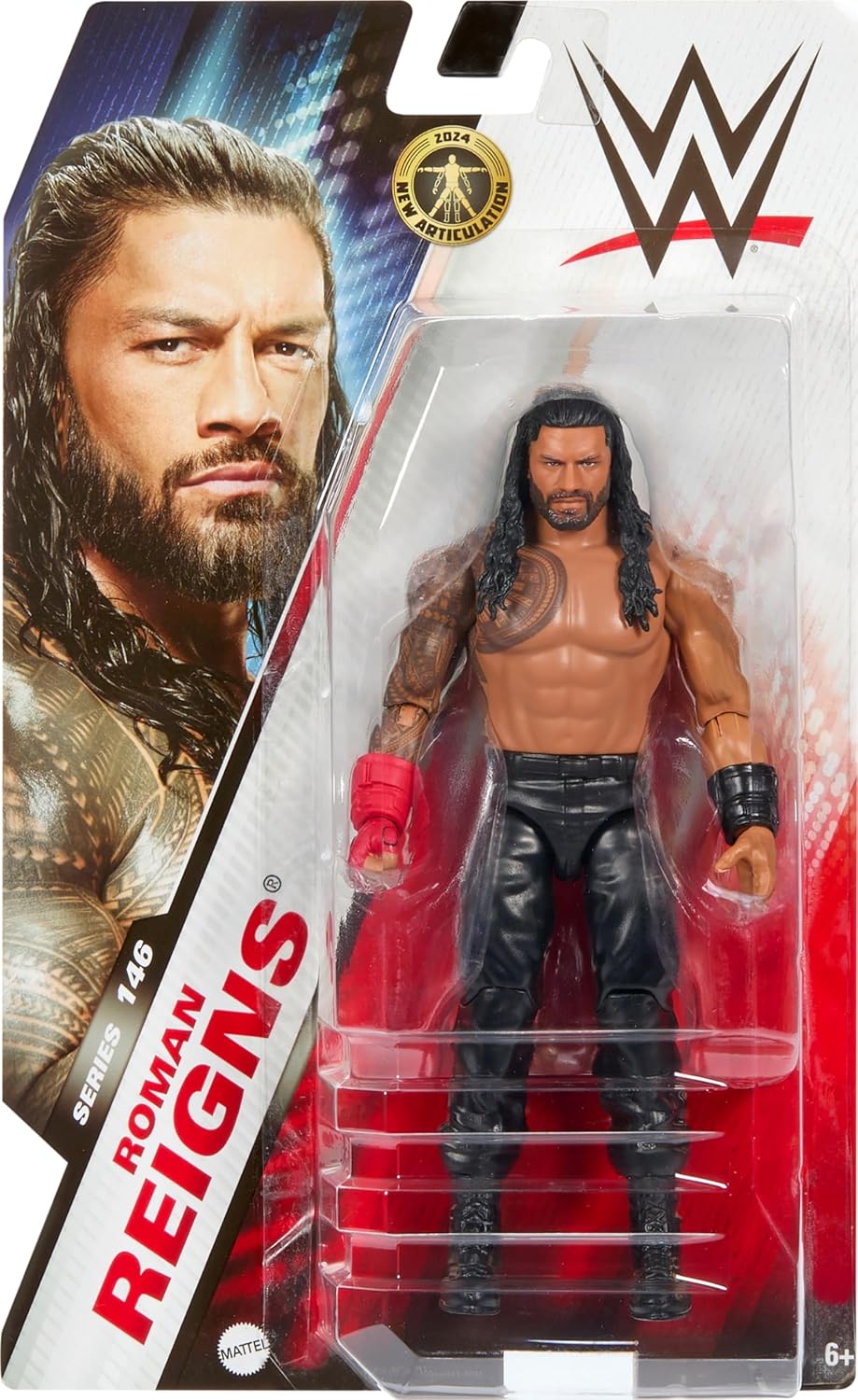 Mattel WWE Action Figure, 6-inch Collectible Roman Reigns with 10 Articulation Points & Life-Like Look