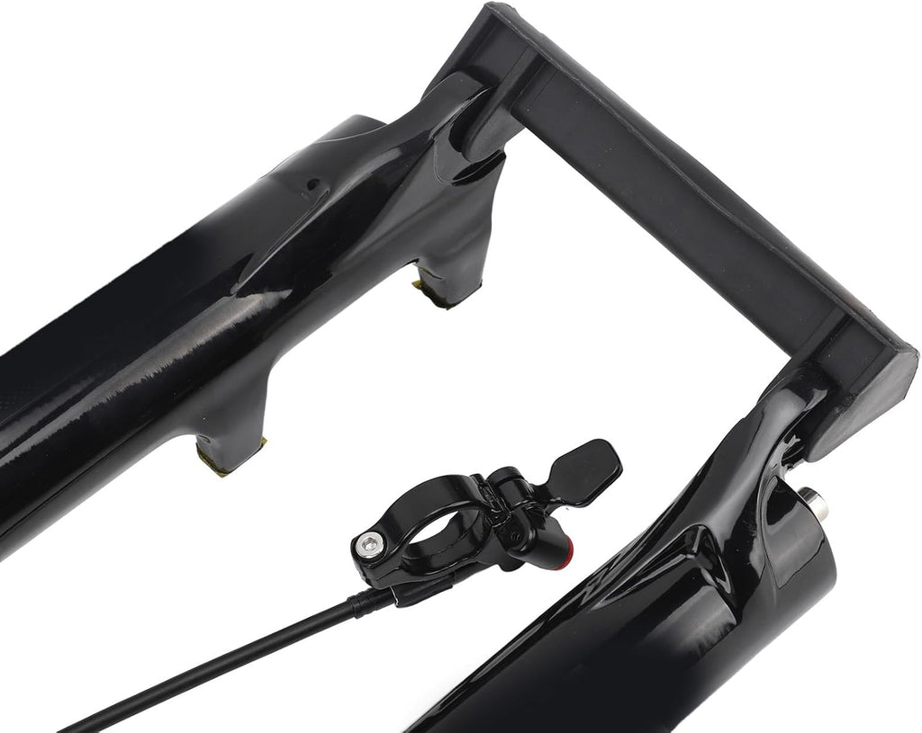 Bike Fork 27.5 Inch Mountain Bike Front Fork Suspension Fork High Strength Remote Lockout Straight Steerer Silent Bike Suspension Front Fork for Cycling Gold Tube
