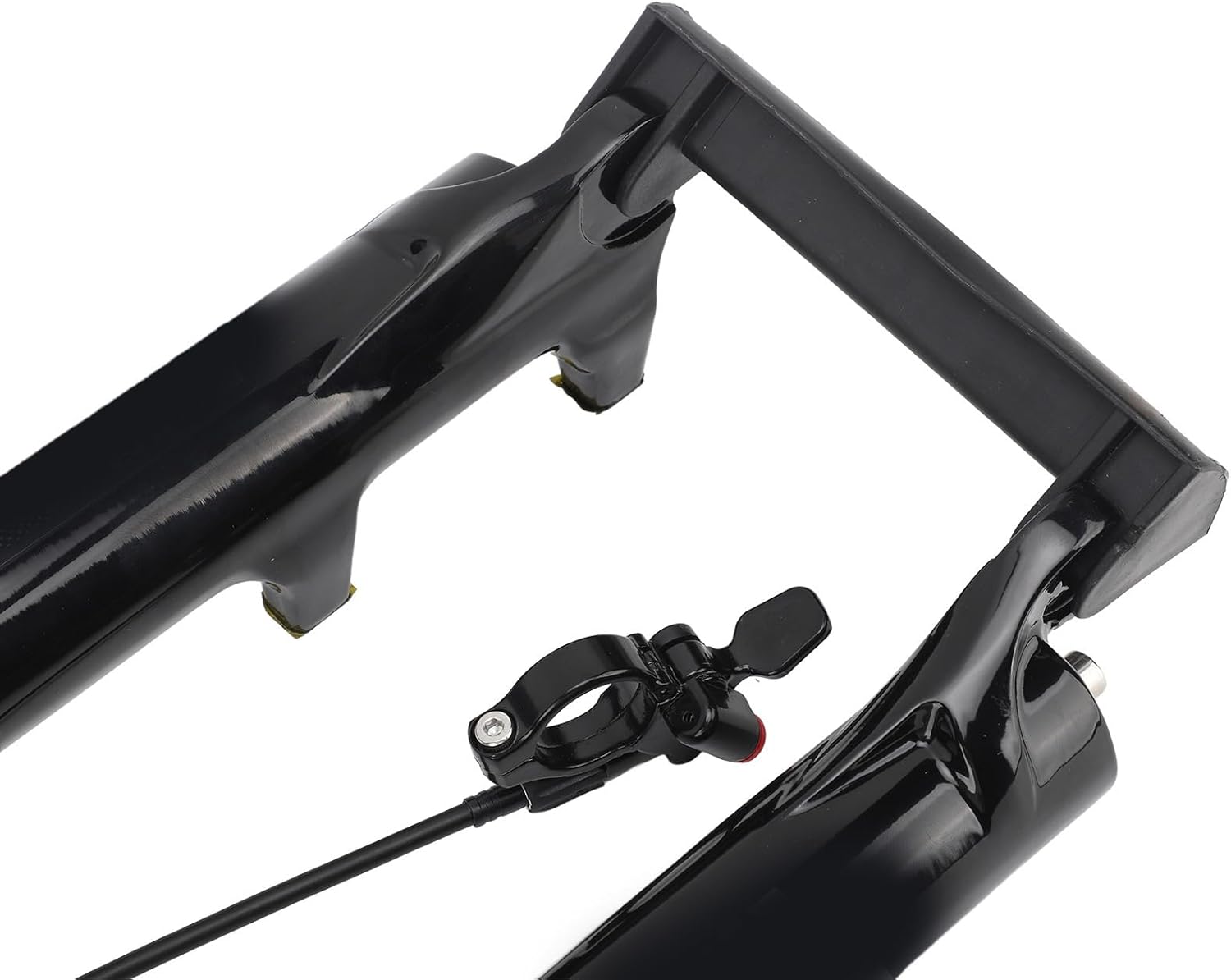 Bike Fork 27.5 Inch Mountain Bike Front Fork Suspension Fork High Strength Remote Lockout Straight Steerer Silent Bike Suspension Front Fork for Cycling Gold Tube