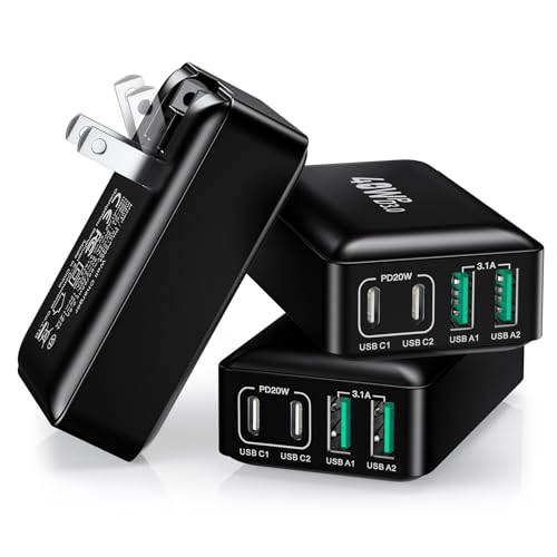 Slim Flat USB Wall Charger, Pofesun 3Pack Ultra Thin Dual Port Wall Adapter, Low Profile Block Power Cube Compatible for iPhone, iPad, iPod, Android, Samsung Galaxy