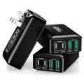 Slim Flat USB Wall Charger, Pofesun 3Pack Ultra Thin Dual Port Wall Adapter, Low Profile Block Power Cube Compatible for iPhone, iPad, iPod, Android, Samsung Galaxy