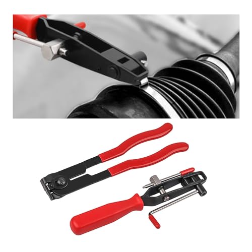 Dickno 2 PCS CV Joint Boot Clamp Pliers, Heavy Duty Automotive Clamp Pliers Kit with CV Boot Clamps, Universal Ear CV Axle Boot Clamp Pliers, Vehicle Repair Tool for Car ATV UTV