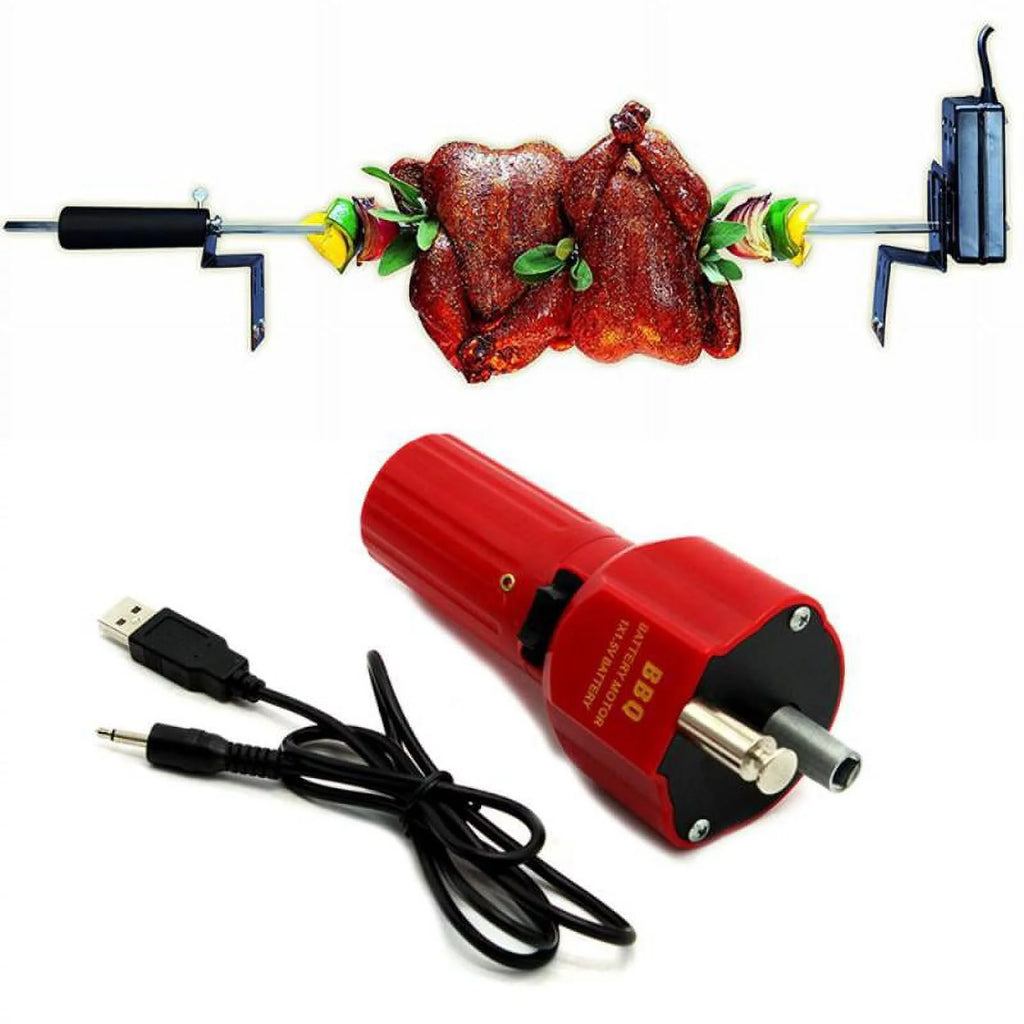 Barbecue Rotisserie Rotator Motor Electric USB Motor Grill BBQ Holder Bracket Accessory with USB Boost, 5V DC