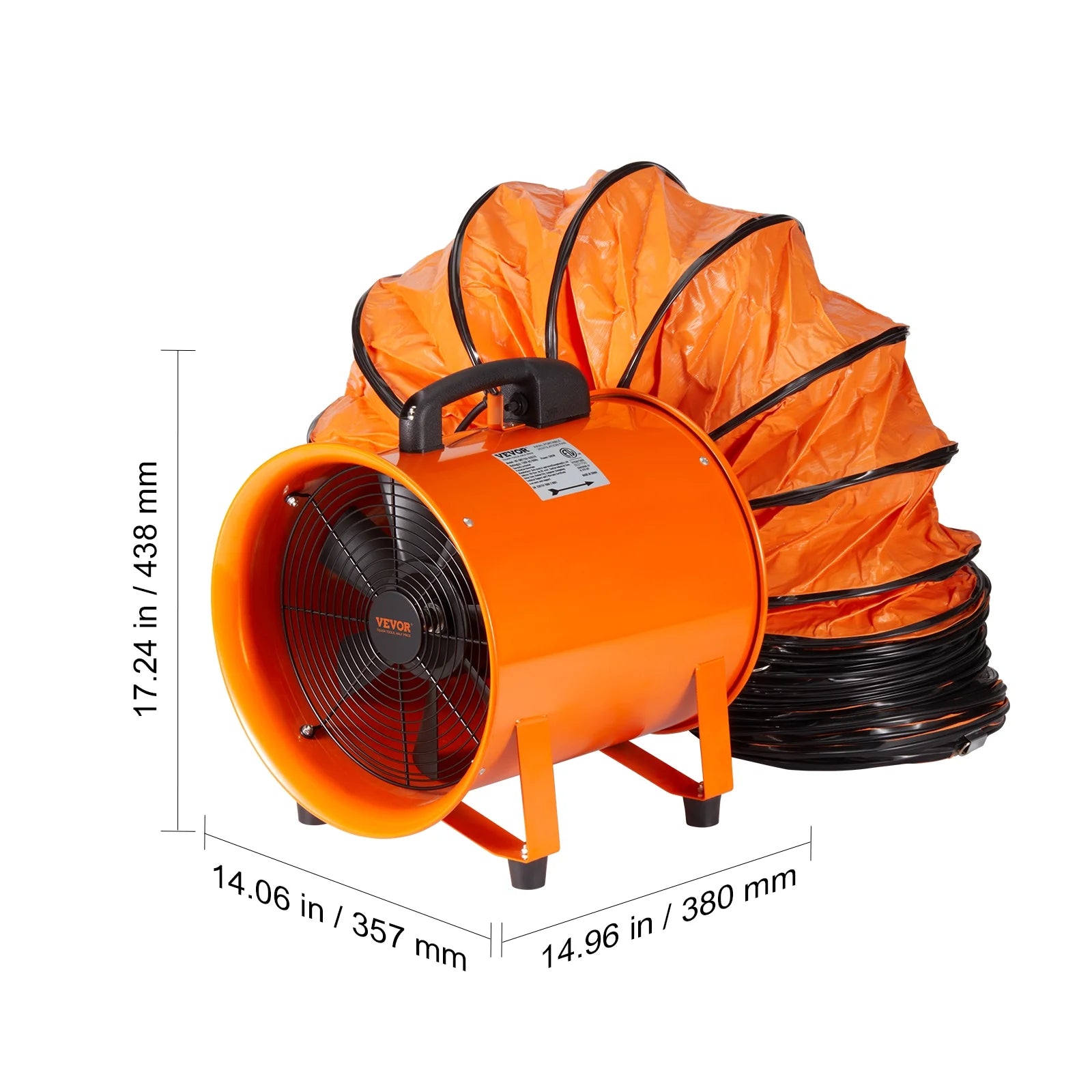 BENTISM 12" Portable Extractor Fan Blower 33ft Duct Hose Ventilator Industrial