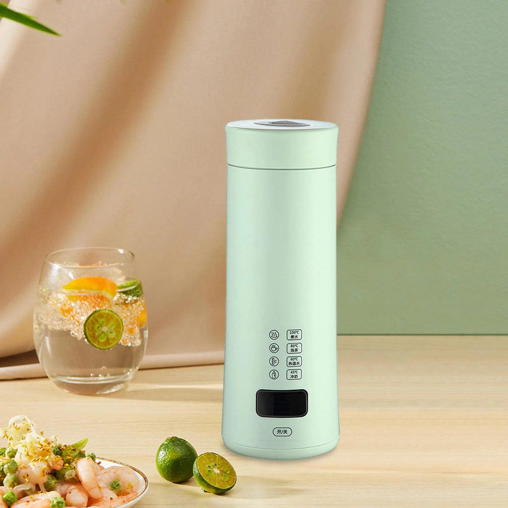 Portable Electric Hot Water Kettle Tea Coffee Kettle Water Boiler with Tea Filter, Keep Warm Travel Electric Kettle for Milk Green