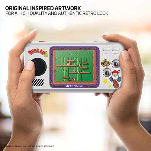 My Arcade Pocket Player Handheld Game Console: 3 Built In Games, Pac-Man, Pac-Panic, Pac-Mania, Full Color Display, Speaker, Volume Controls, Headphone Jack, Battery or Micro USB Powered, Yellow