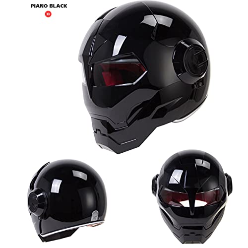 XINLIFE Motorcycle Helmet Full Face Predator Helmet Motorcycle, Personality Cool Flip Open Helmet Mask for Motorcycle, Scooter Or Club Parties and Cosplay Prop, DOT Certified