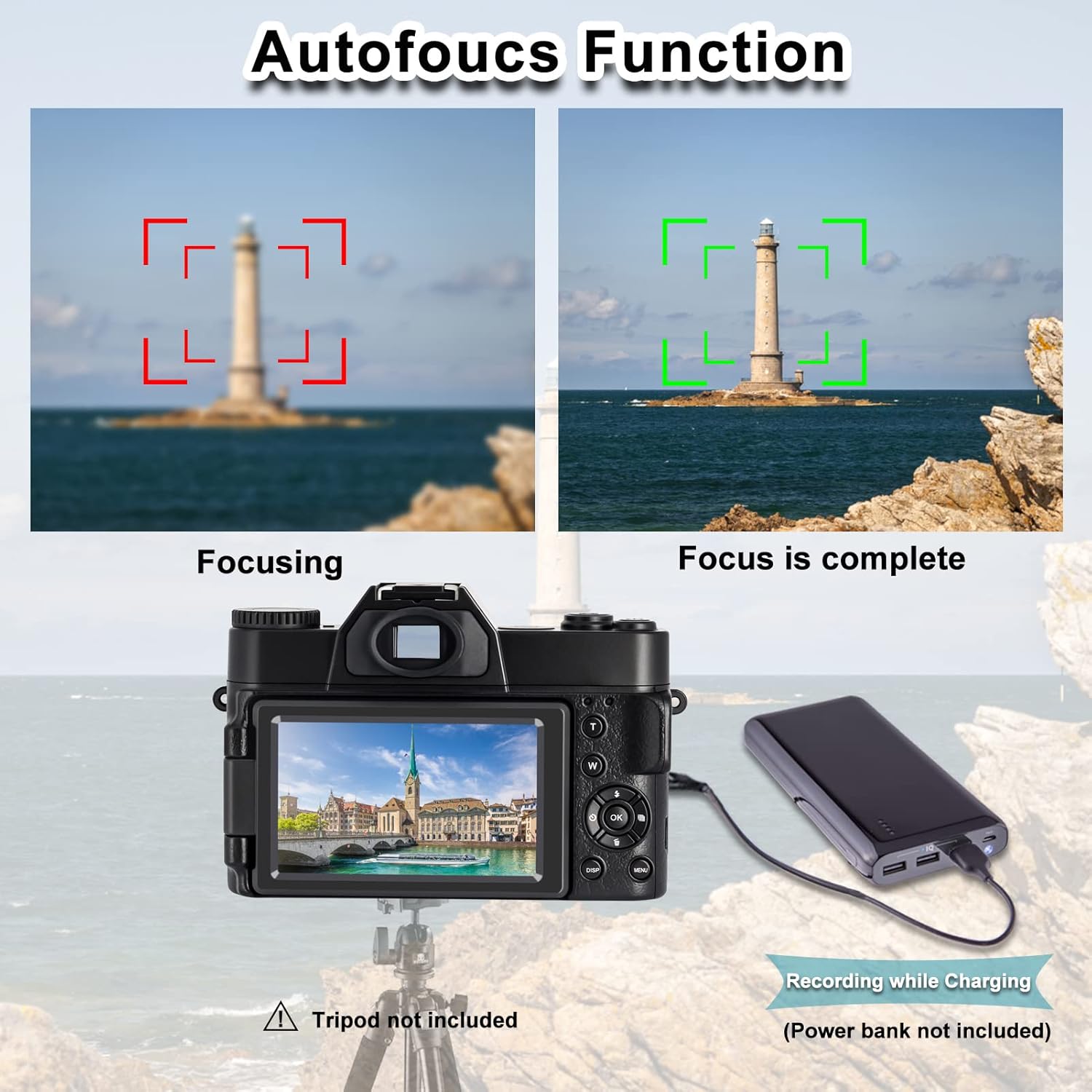 Vlogging Camera, 48MP Digital Camera 4K Video Camera for YouTube with WiFi, 3.0 Inch Flip Screen Camcorder, 16X Digital Zoom Blogging Camera with 32GB Micro Card