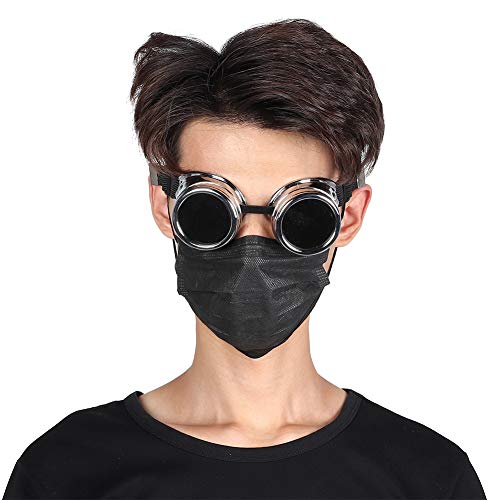 SPYMINNPOO Steampunk Goggles,ABS Vintage Style Steampunk Goggles Double Layer Sunglasses for Party Prop Decor