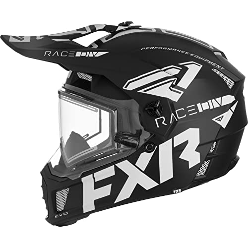 FXR Clutch X Evo Snowmobile Helmet Electric Shield Anti-Fog Breath Box White - FMVSS 218