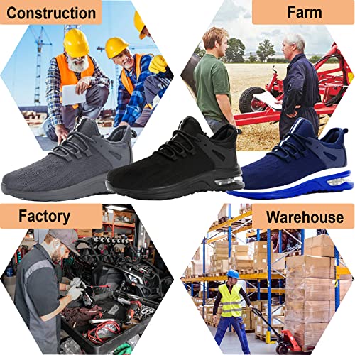 SUADEX Indestructible Steel Toe Shoes Men Women Lightweight Work Shoes for Men Comfortable Composite Toe Safety Shoes
