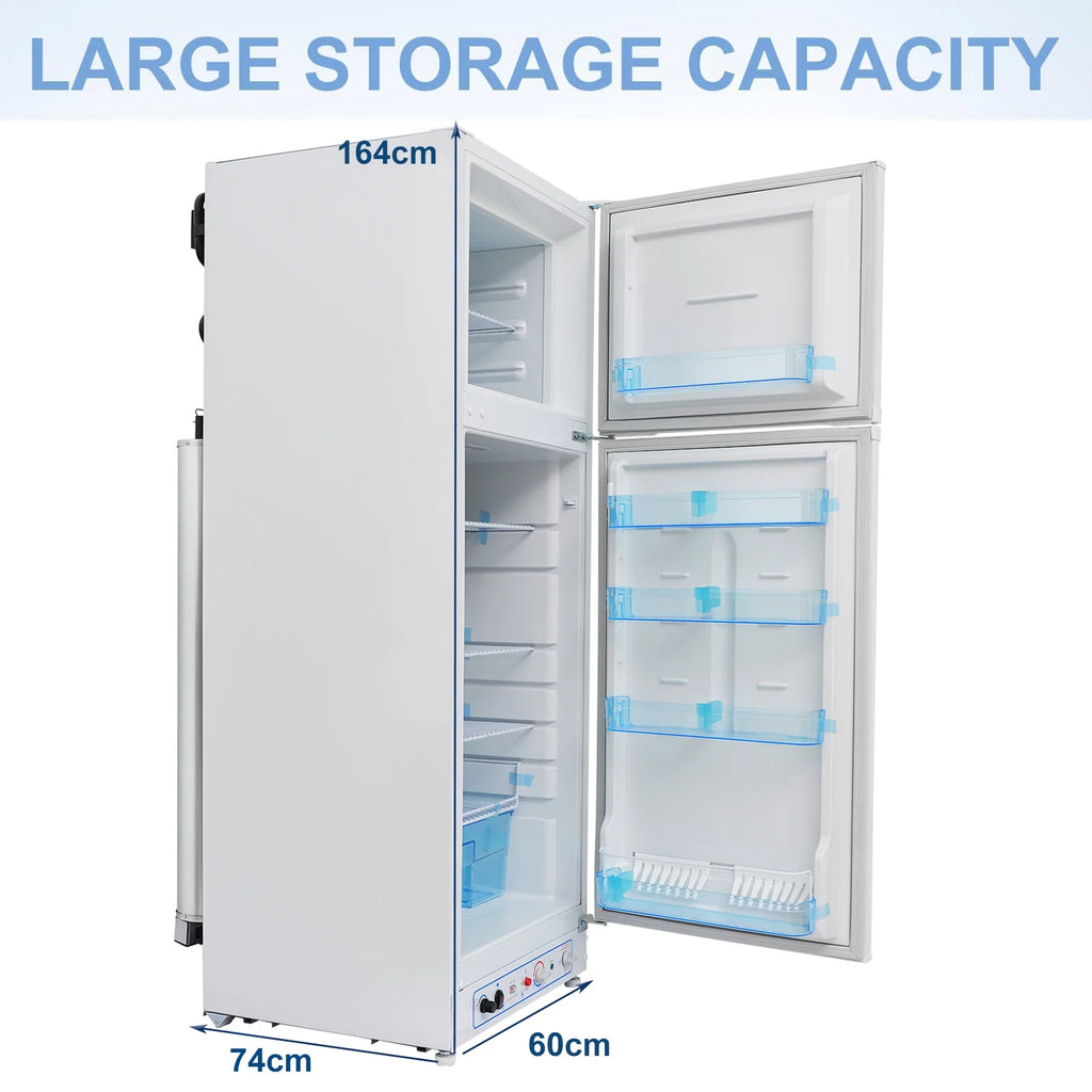 Smad Propane Refrigerator 110V/Propane Fridge up Freezer 9.3 Cu ft Large Capacity off Grid