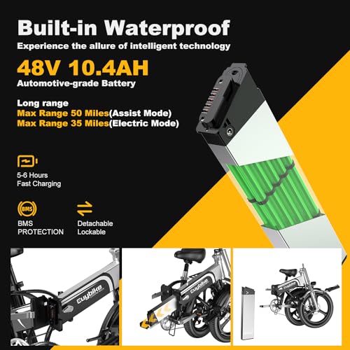 Folding Electric Bike for Adults, 750W Motor(1000W Peak),30MPH, 60Mile,48V 12.8AH/15AH/20AH Battery,20" Fat Tire Foldable Electric Bicycle,Commuter Beach Snow E-Bikes,7-Speed…
