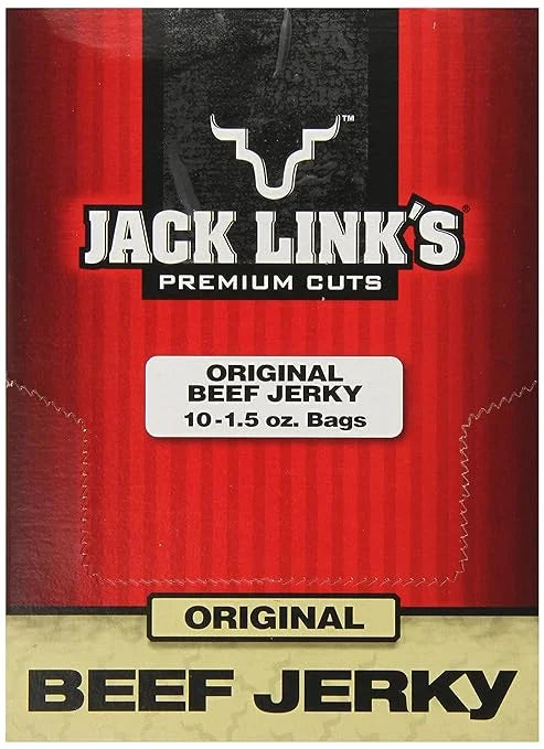 Jack Link's Beef Jerky, Original, 1.5-Ounce Bags (Pack of 10)